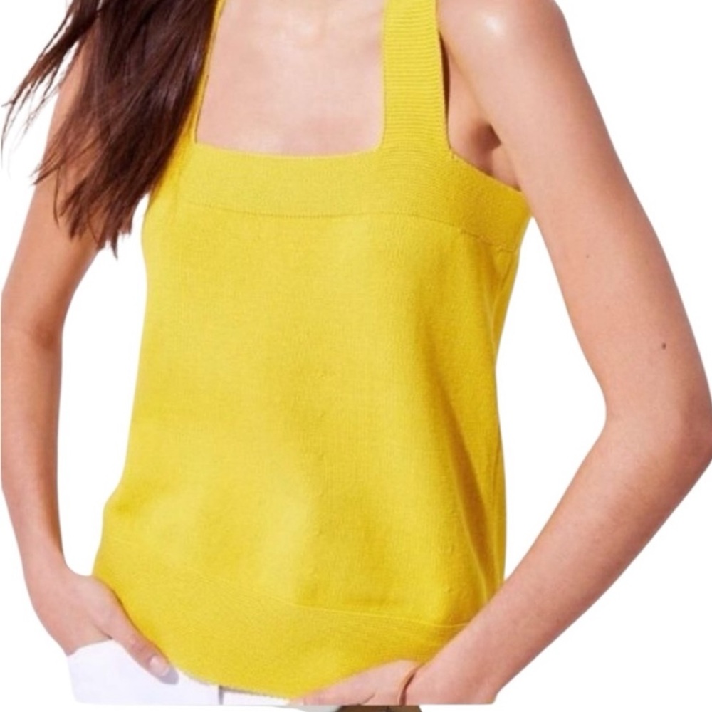 LOFT Yellow knit Tank Top